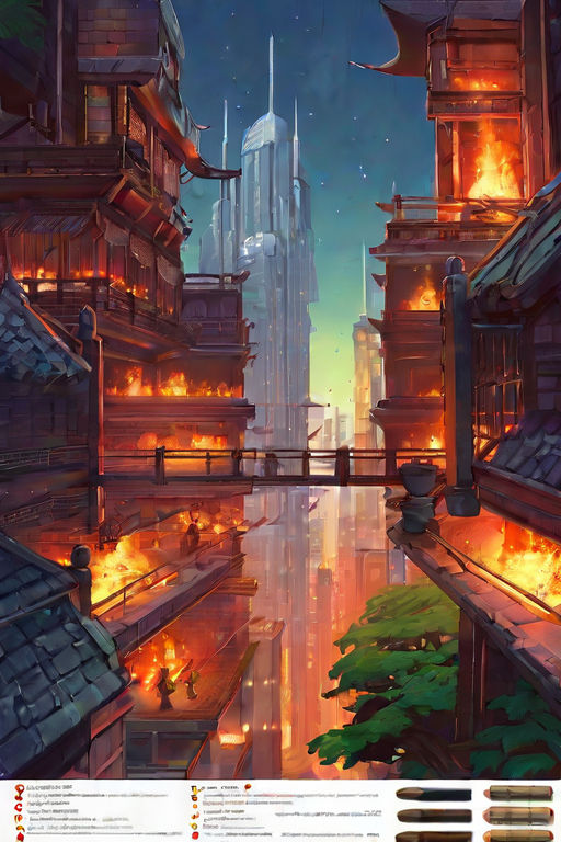 2D top view game map for table top rpg. lanes between high r... by