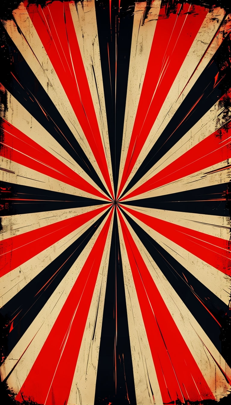 Vintage Red and Black Radial Burst Design Phone Case Cover
