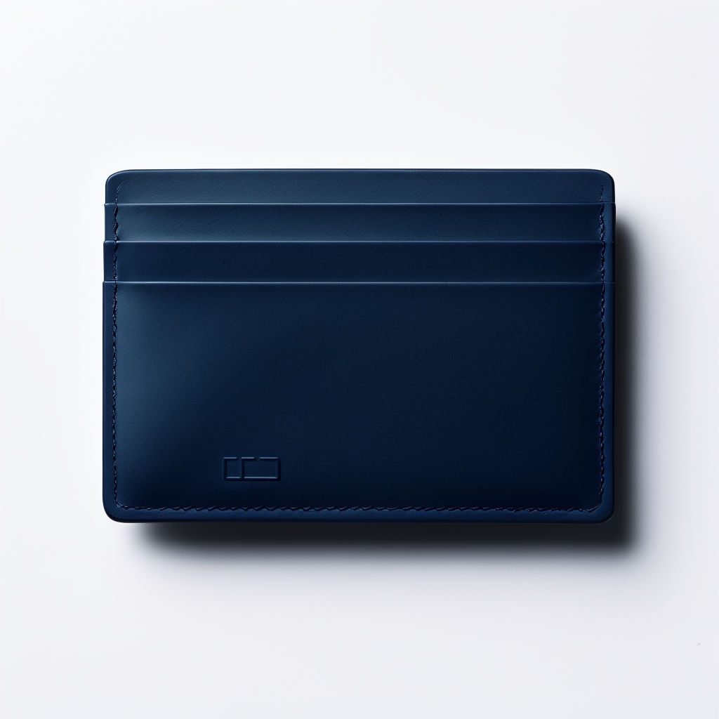 Minimalist Navy Blue Credit Card Holder Mockup