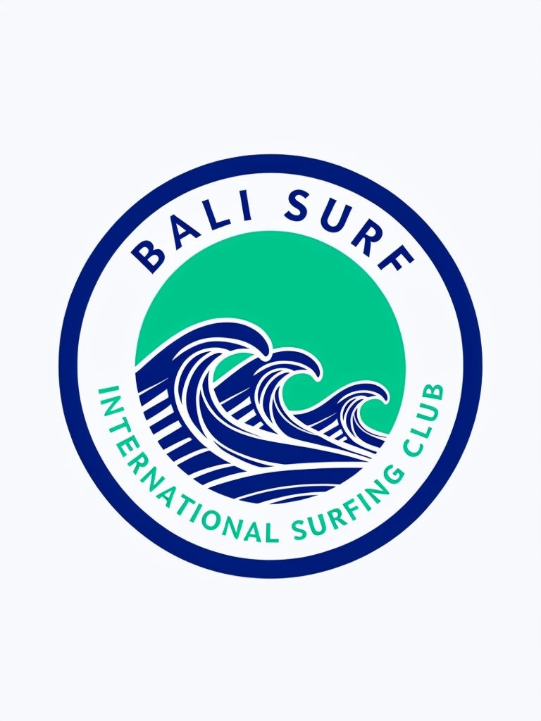 Modern Bali Surf Logo with Ocean Waves T-Shirt