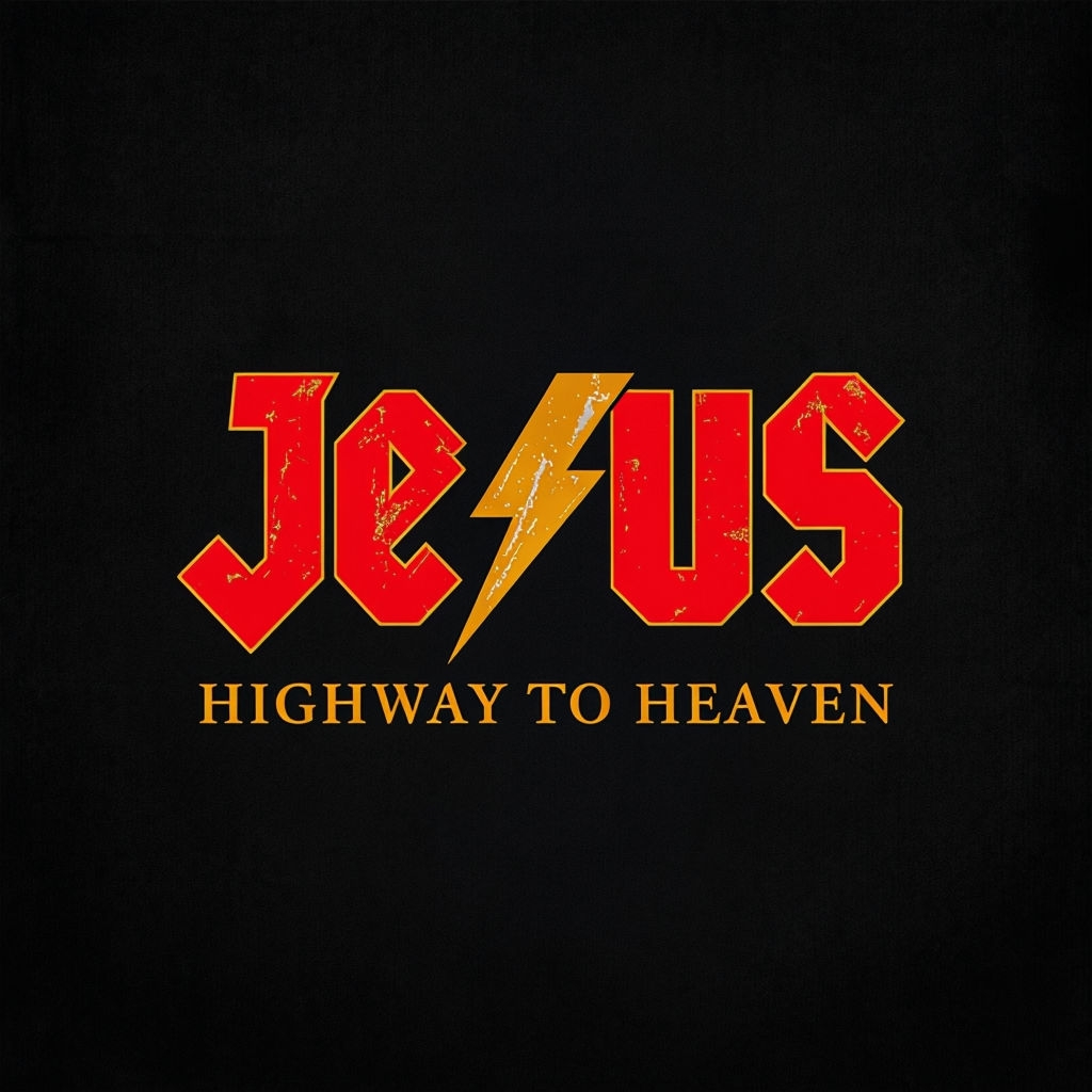 Bold Red JeSUS Graphic with Lightning Bolt T-Shirt