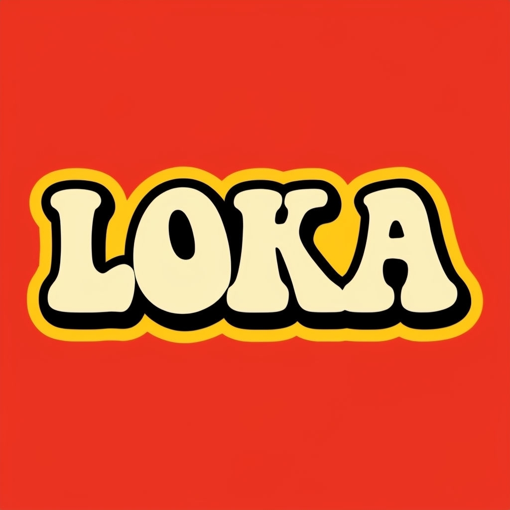 Bold Loka Bubble Letters Graphic Design T-Shirt