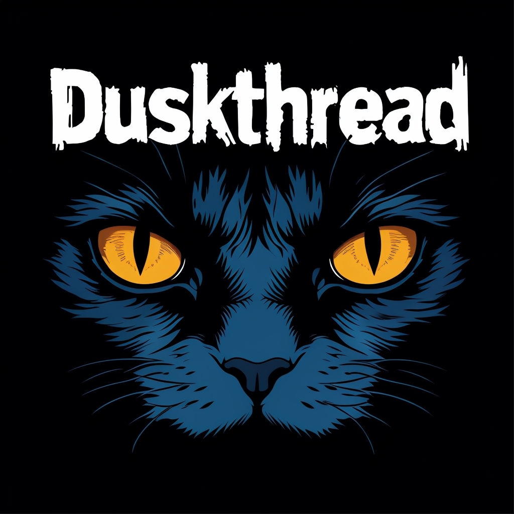 Intense Cat Eyes Duskthread Horror Illustration Spotify Album Cover