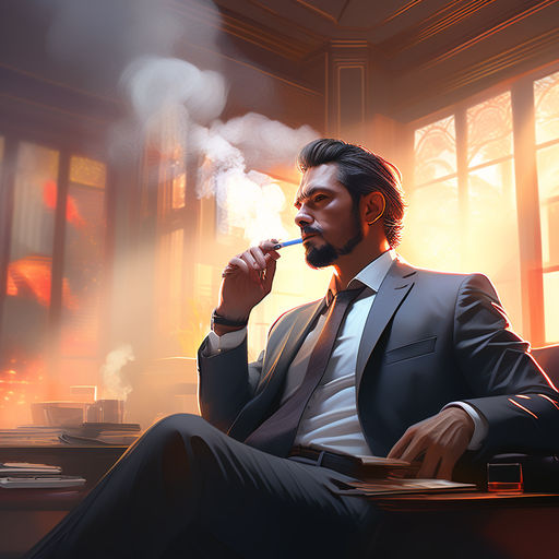 Man smoking cigar by Liam Podcast - Playground
