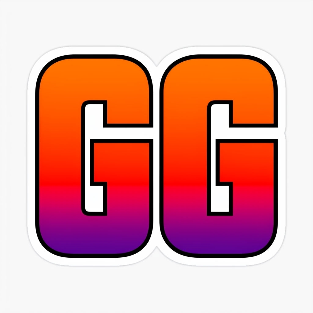 Vibrant Gradient 'G' Letters Modern Sticker