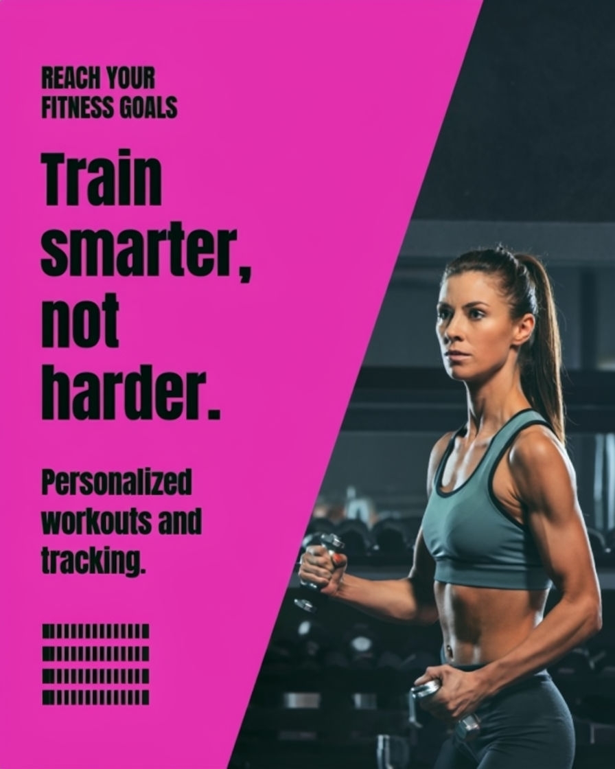 Vibrant Fitness Advertisement with Motivational Message Poster