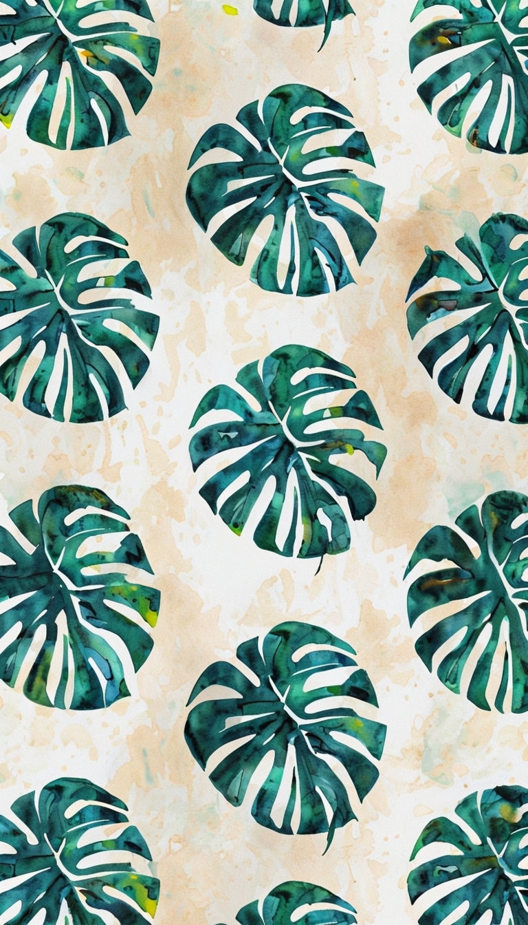 Stylized Tropical Leaves Seamless Pattern Phone Case Cover