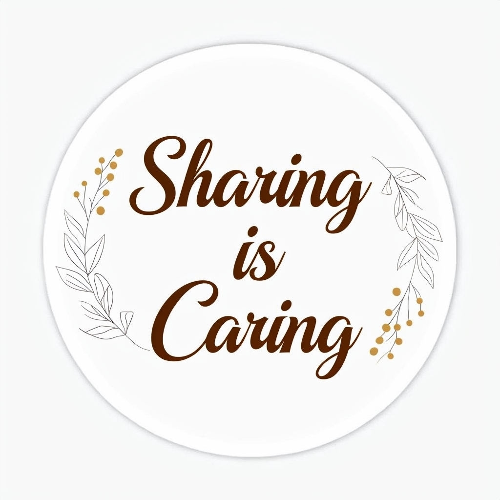 Elegant Sharing is Caring Minimalist Round Sticker Design