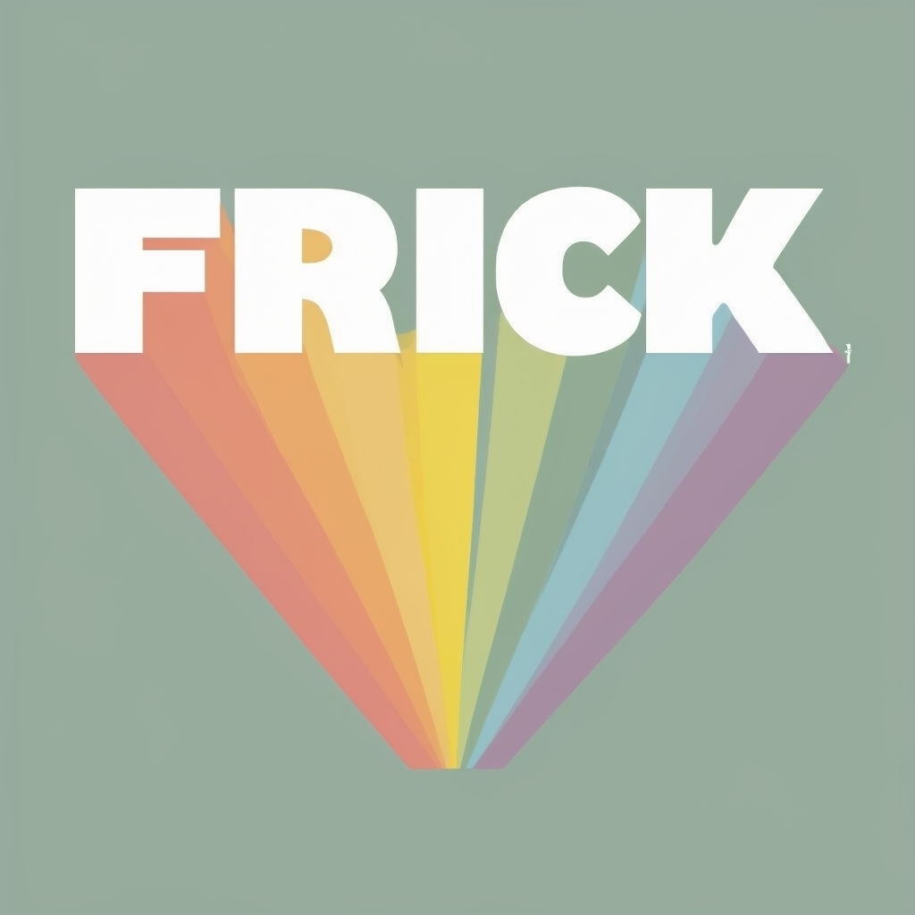 Bold Rainbow FRICK Graphic Design T-Shirt