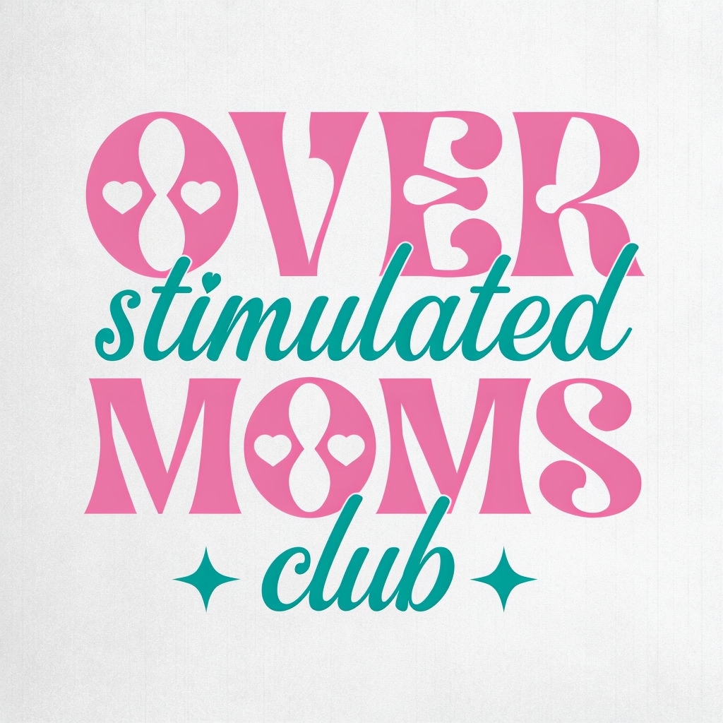 Modern Typography Overstimulated Moms Club Graphic Hat