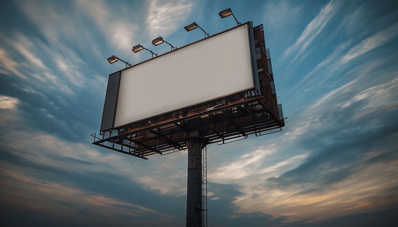 Dramatic Outdoor Billboard Against Majestic Bruised Sky Mockup