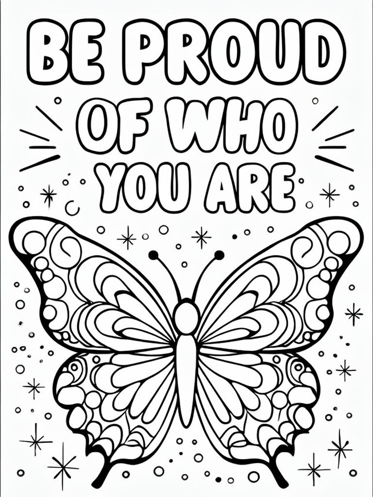 Inspirational Butterfly Coloring Page