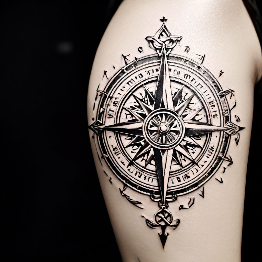 For his point of navigation black compass tattoo | Compass tattoo, Arm  tattoos for guys, Arm band tattoo