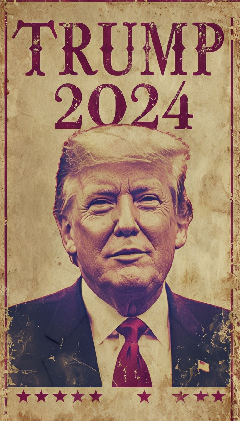 Vintage Trump 2024 Campaign Poster Design - Playground