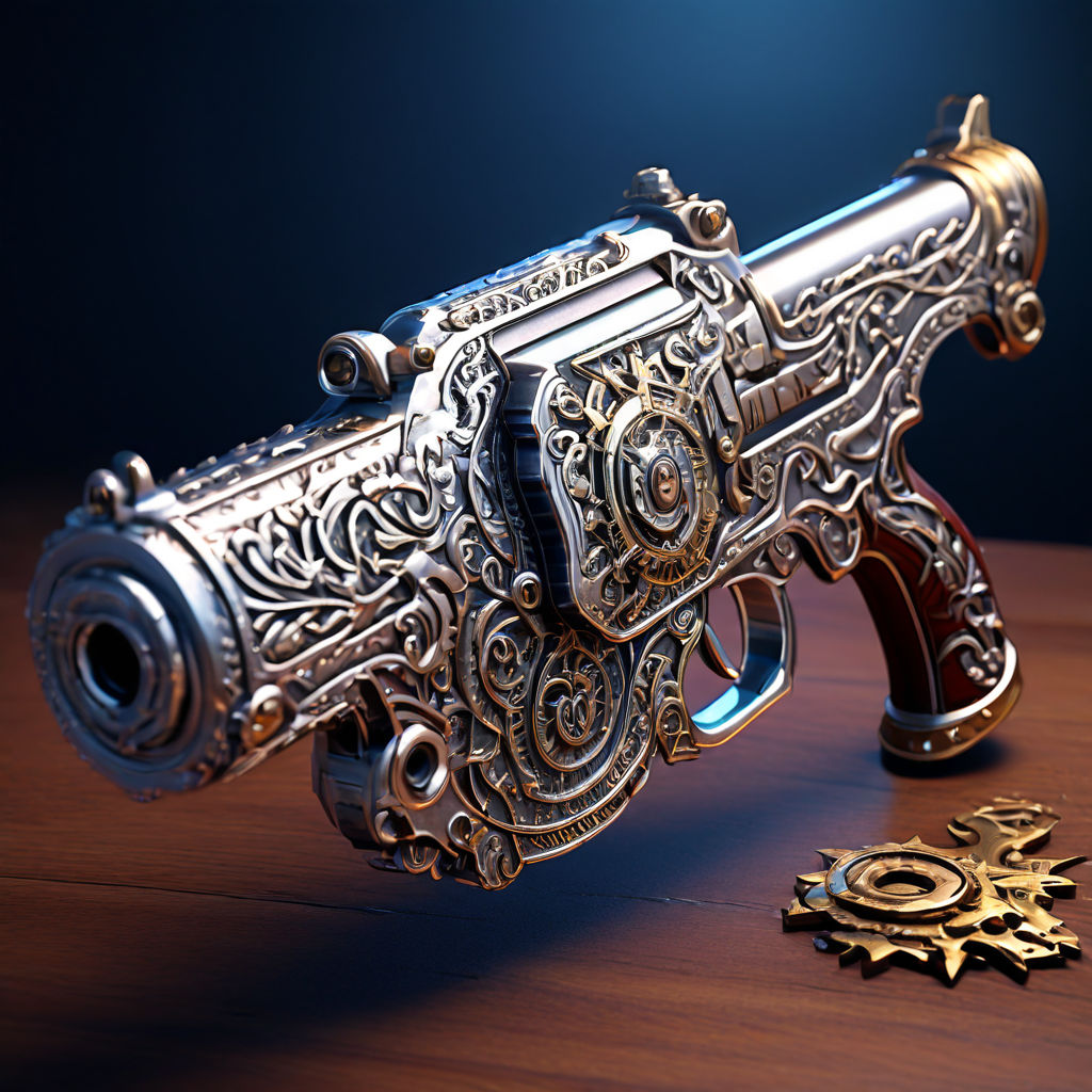 Silver flintlock-style gun for artificer by Alexander Stoner - Playground