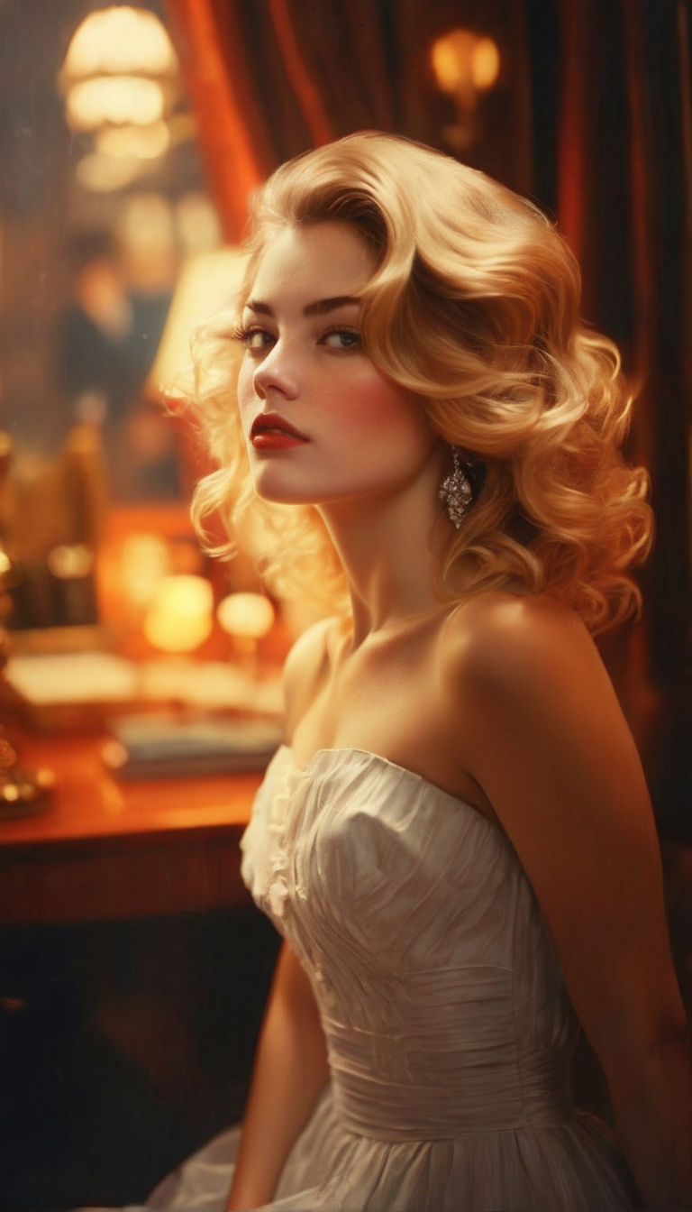 50s style blonde hair