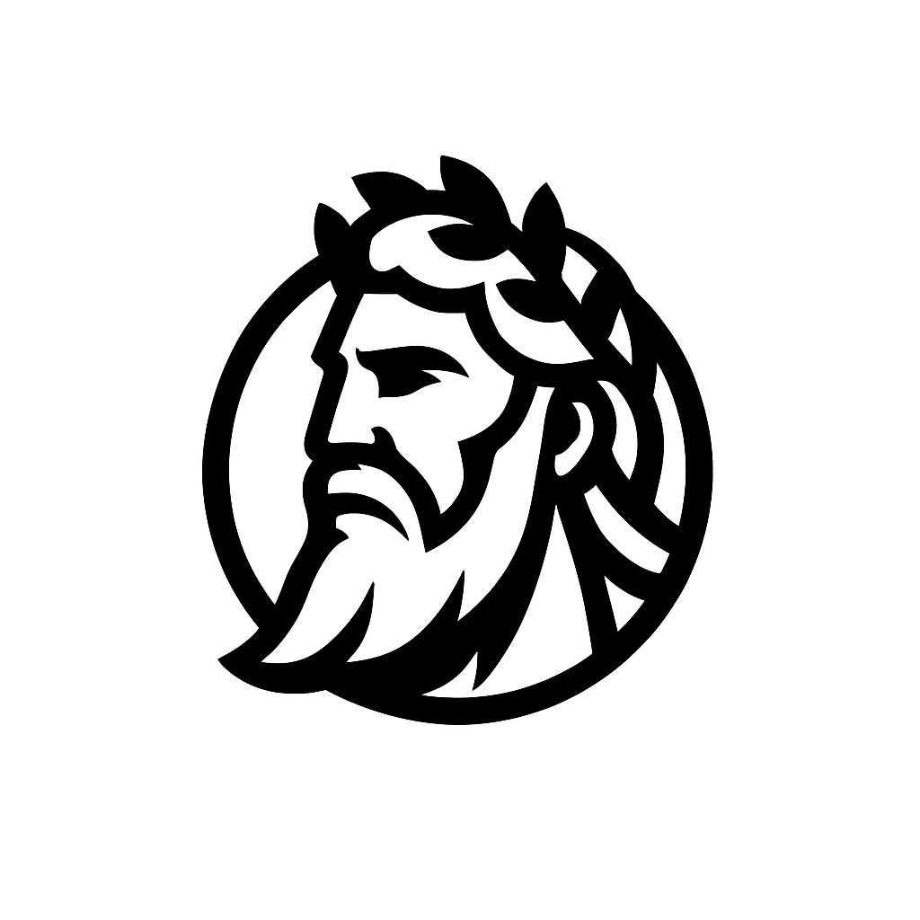 Minimalist Black Silhouette Classical Figure Logo Design