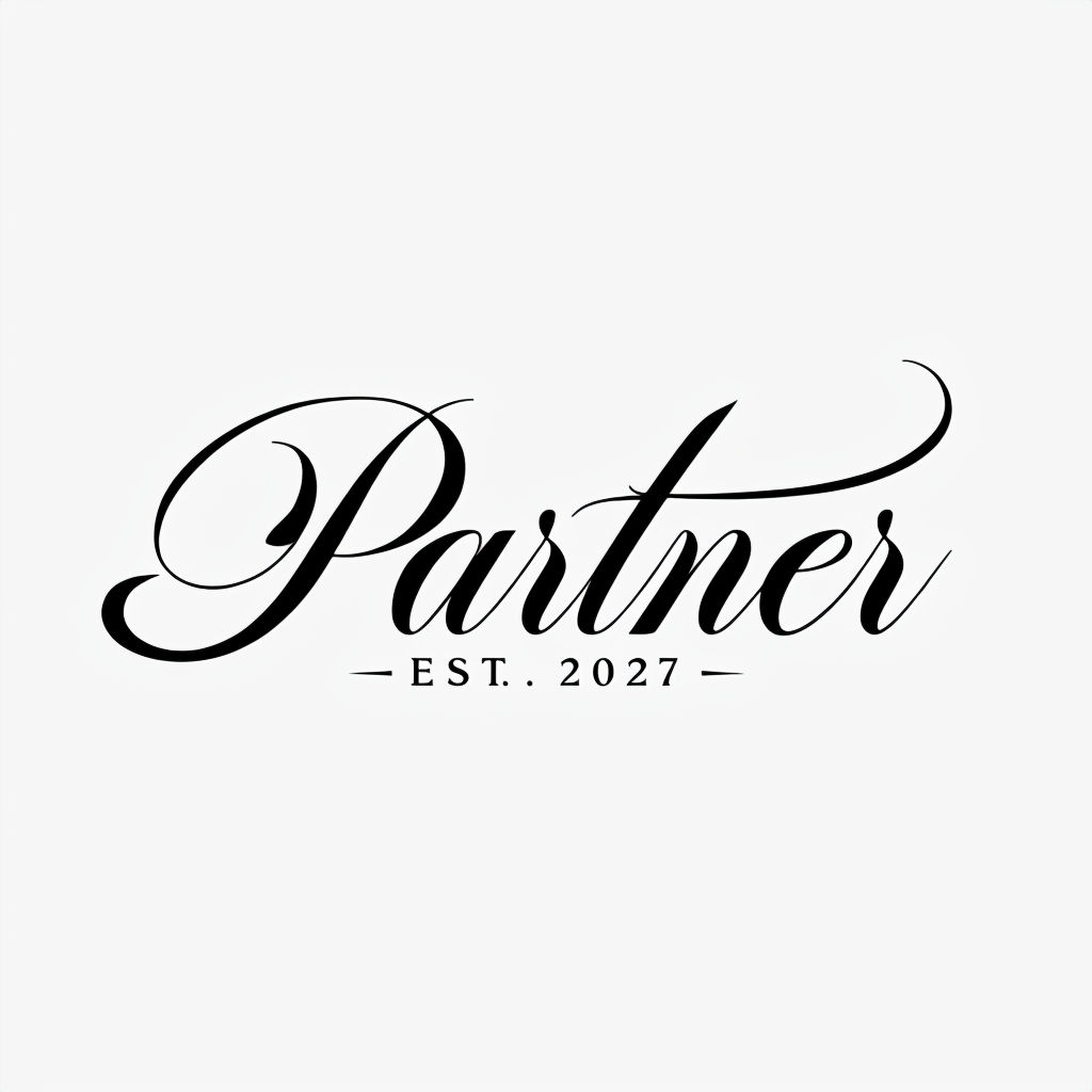 Elegant Partner Logo with EST. 2027 in Modern Calligraphy Mug