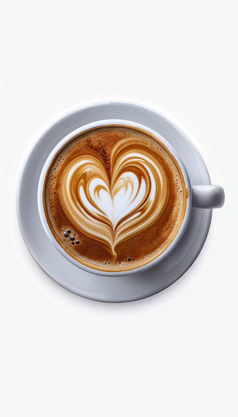 Elegant Heart-Shaped Latte Art Coffee Illustration Phone Case Cover