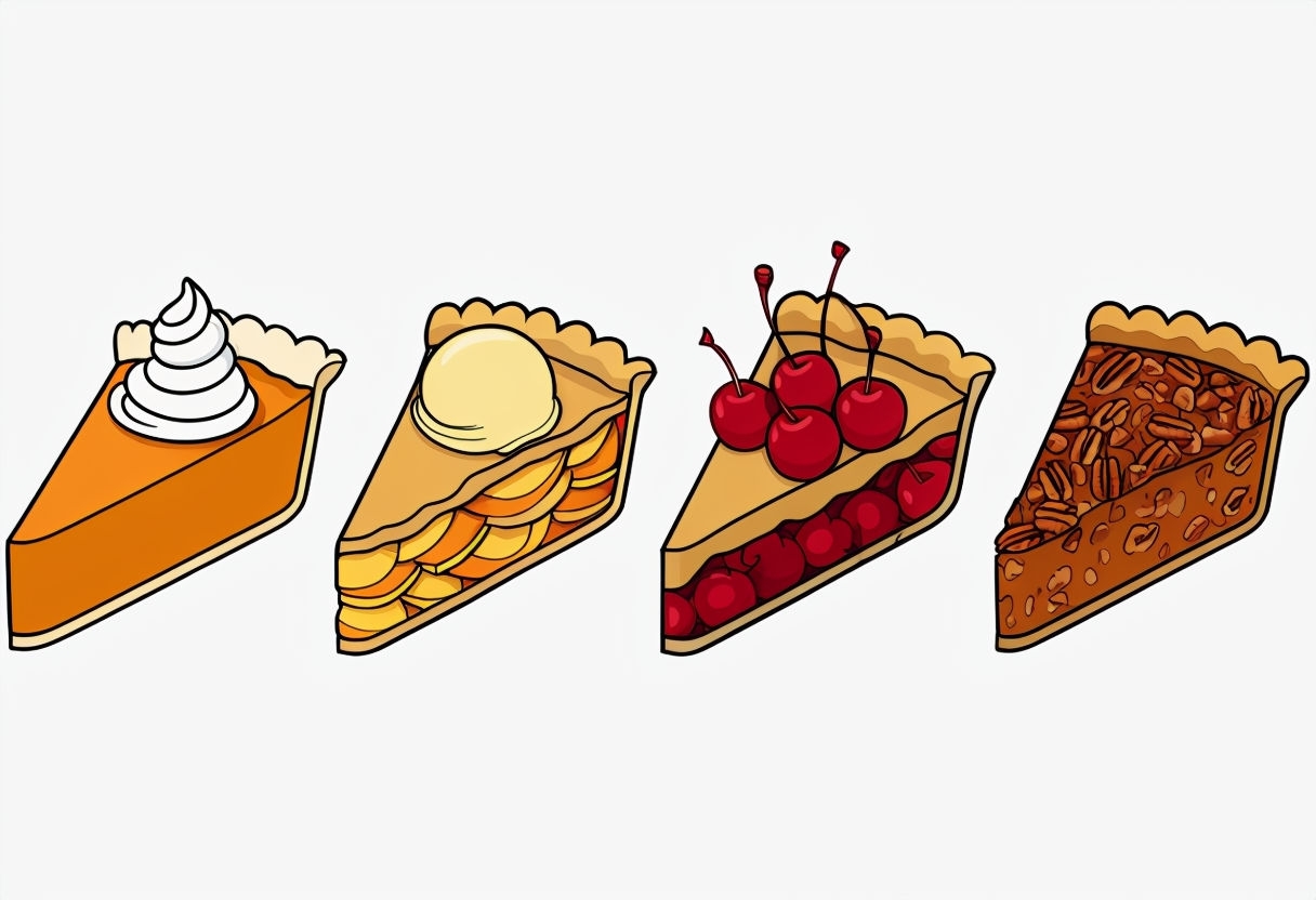 Colorful Cartoon Pie Slices Illustration Sticker