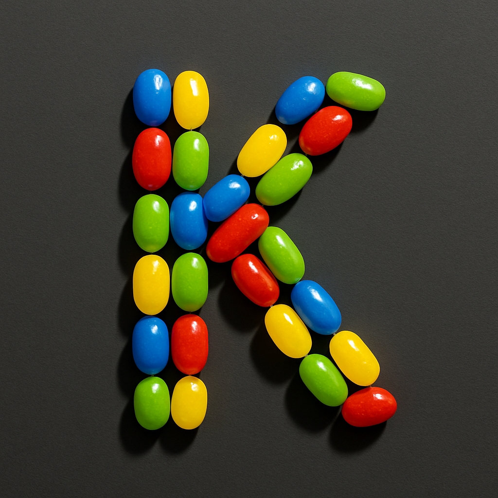 Playful Jelly Beans Monogram Letter K Photography Monogram