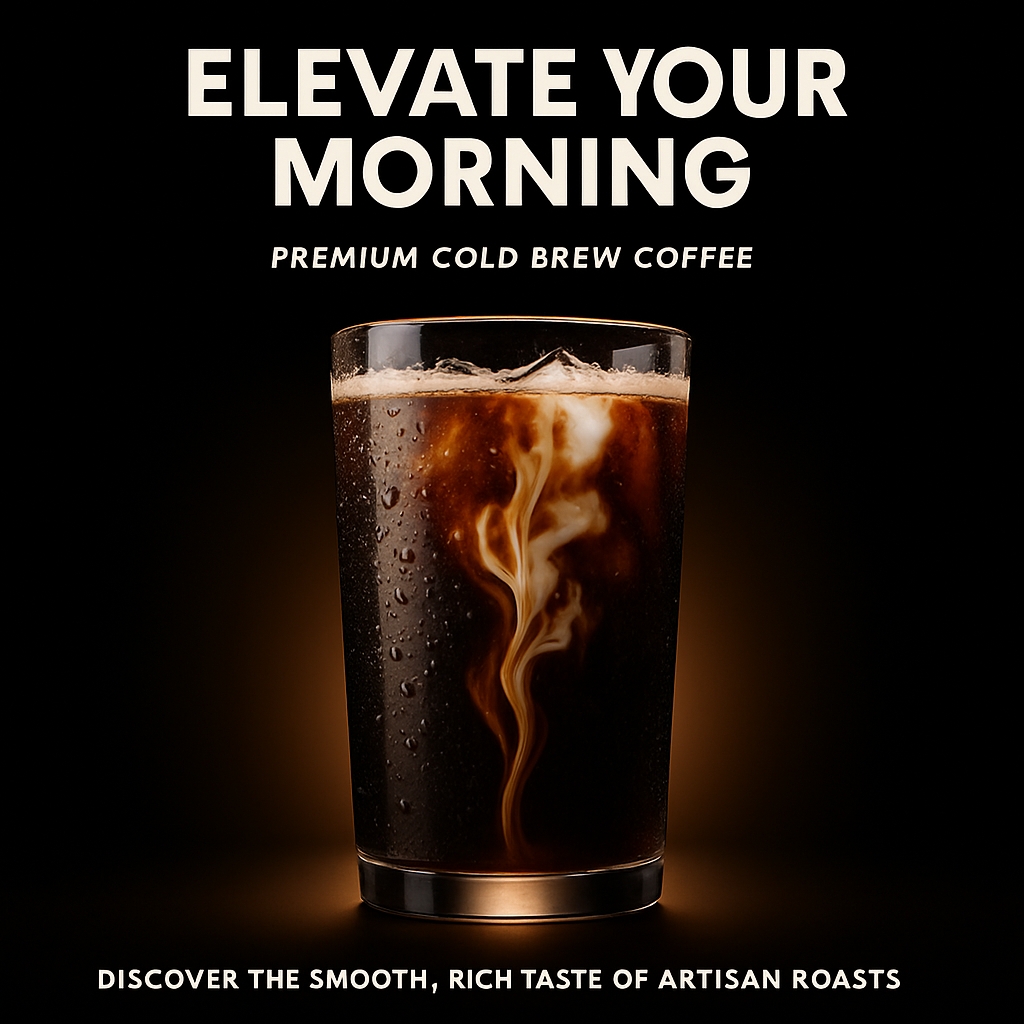 Elegant Premium Cold Brew Coffee Advertisement Design Ads
