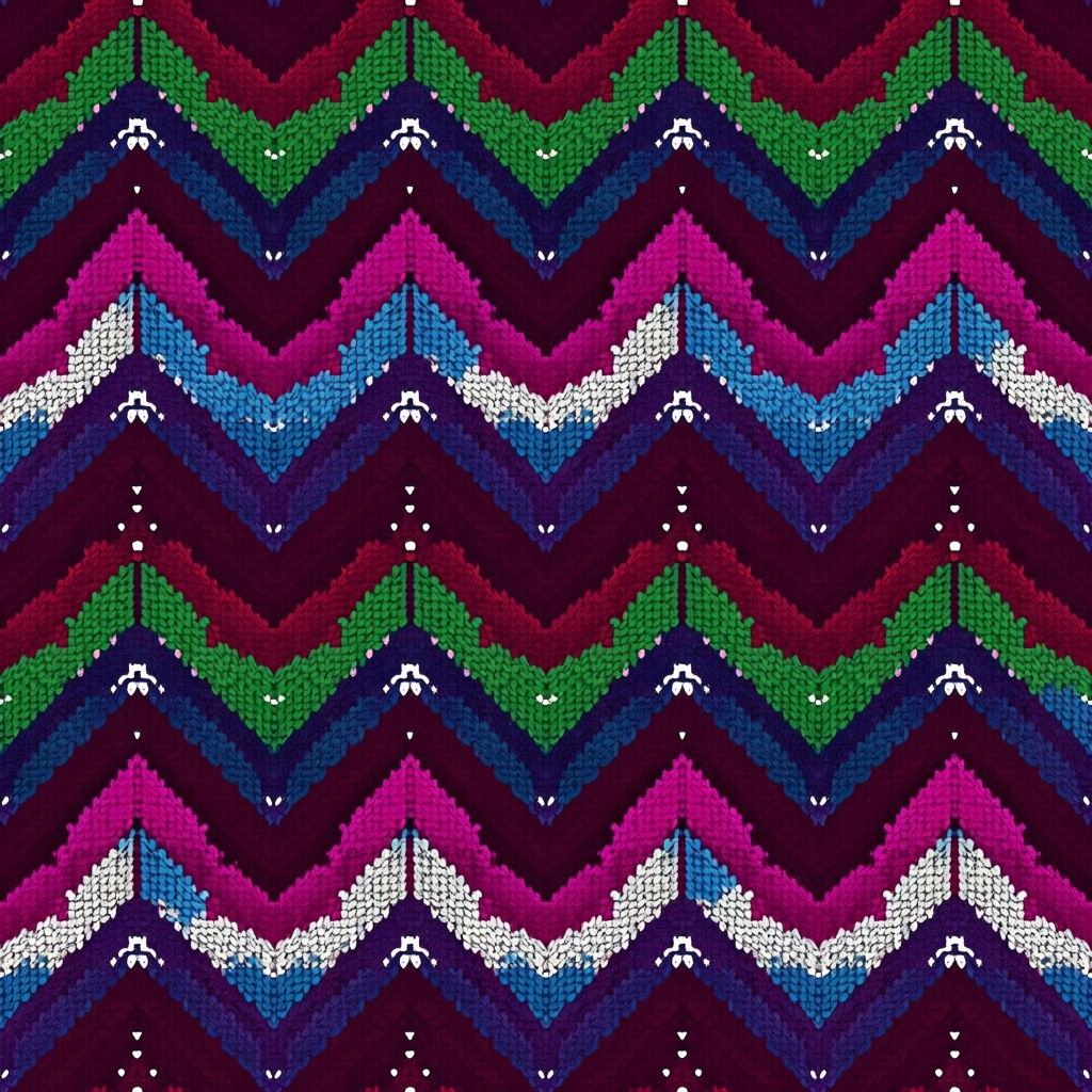 Vibrant Chevron Knitted Fabric Pattern Seamless Design