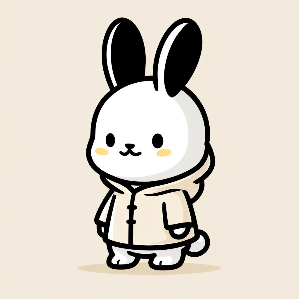 Adorable Cartoon Bunny Character Kawaii T-Shirt