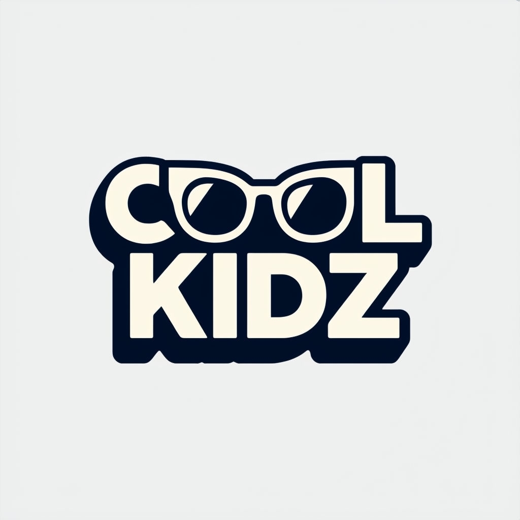 Minimalist Cool Kidz Logo with Stylish Sunglasses Design