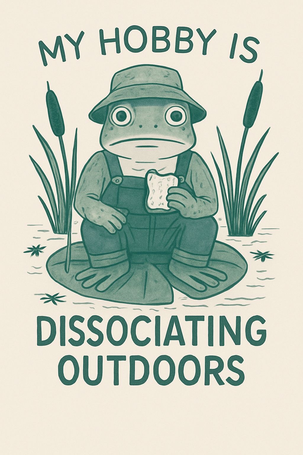 FROG MEME MONOCHROME RETRO POSTER