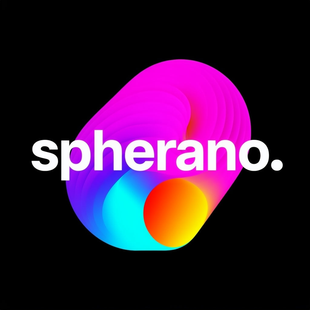 Vibrant Spherano Abstract Typography T-Shirt