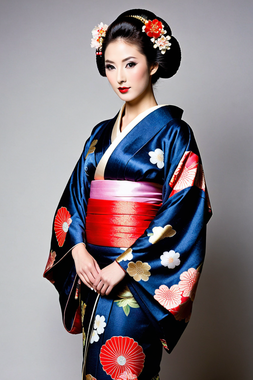 A model in a Japanese geisha kimono by zx0524송주화 - Playground