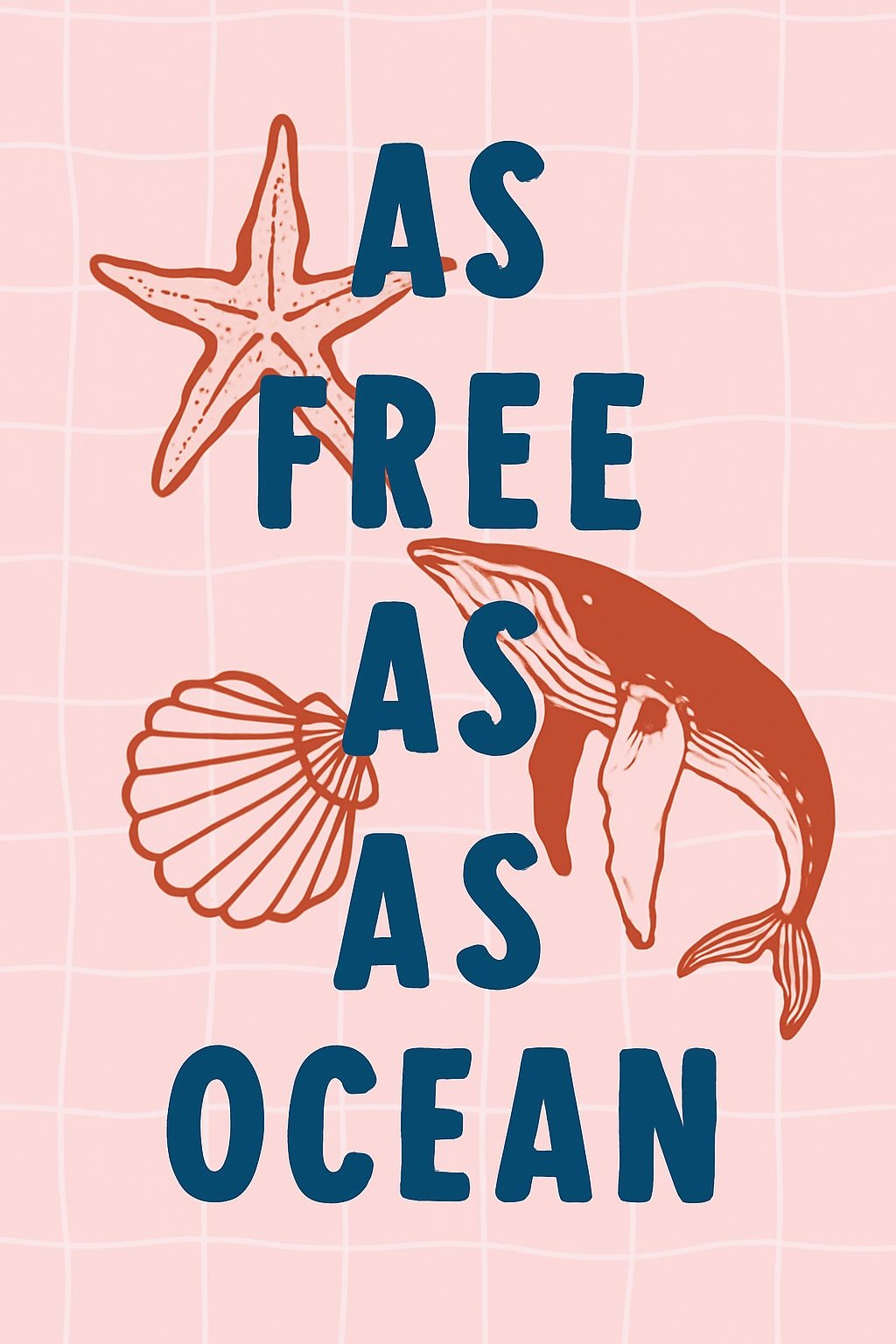 Modern Minimalist Motivational Quote Ocean Design Poster