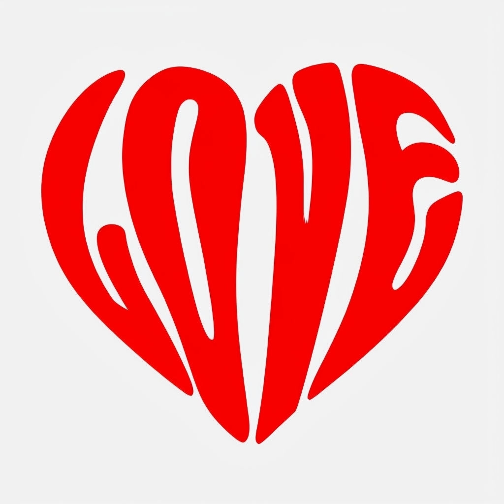 Vibrant Retro Love Heart Typography Art T-Shirt
