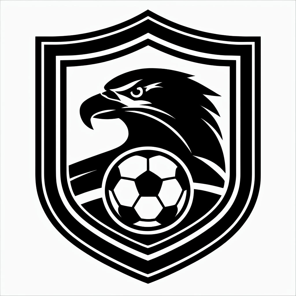 Stylized Eagle Emblem with Soccer Ball for Sport Hat Design