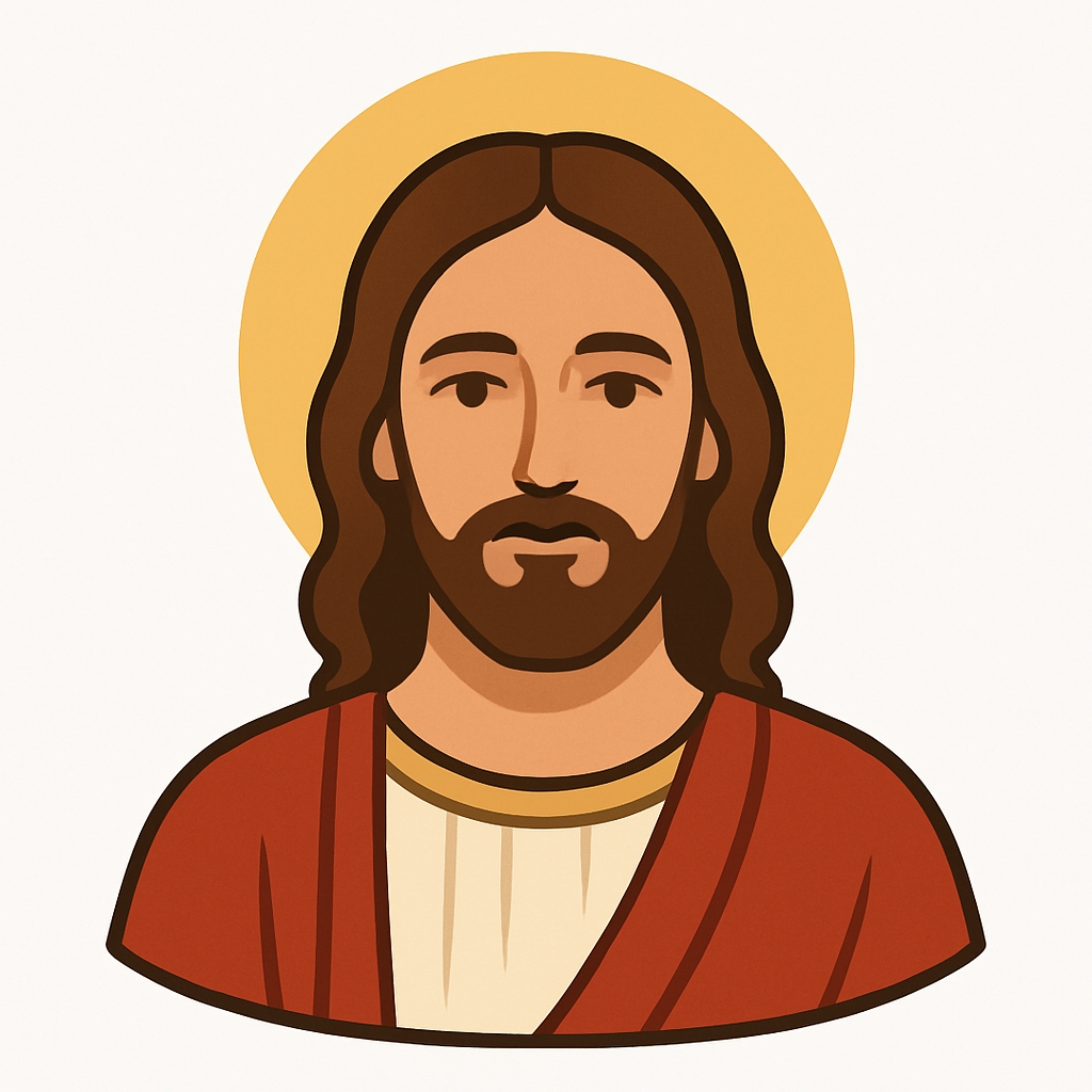 Serene Jesus Christ Portrait with Halo Digital Sticker