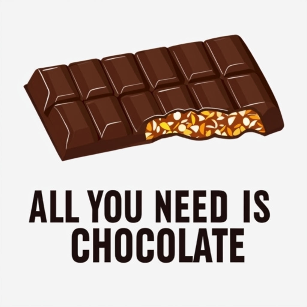 All You Need Is Chocolate Bar Illustration T-Shirt