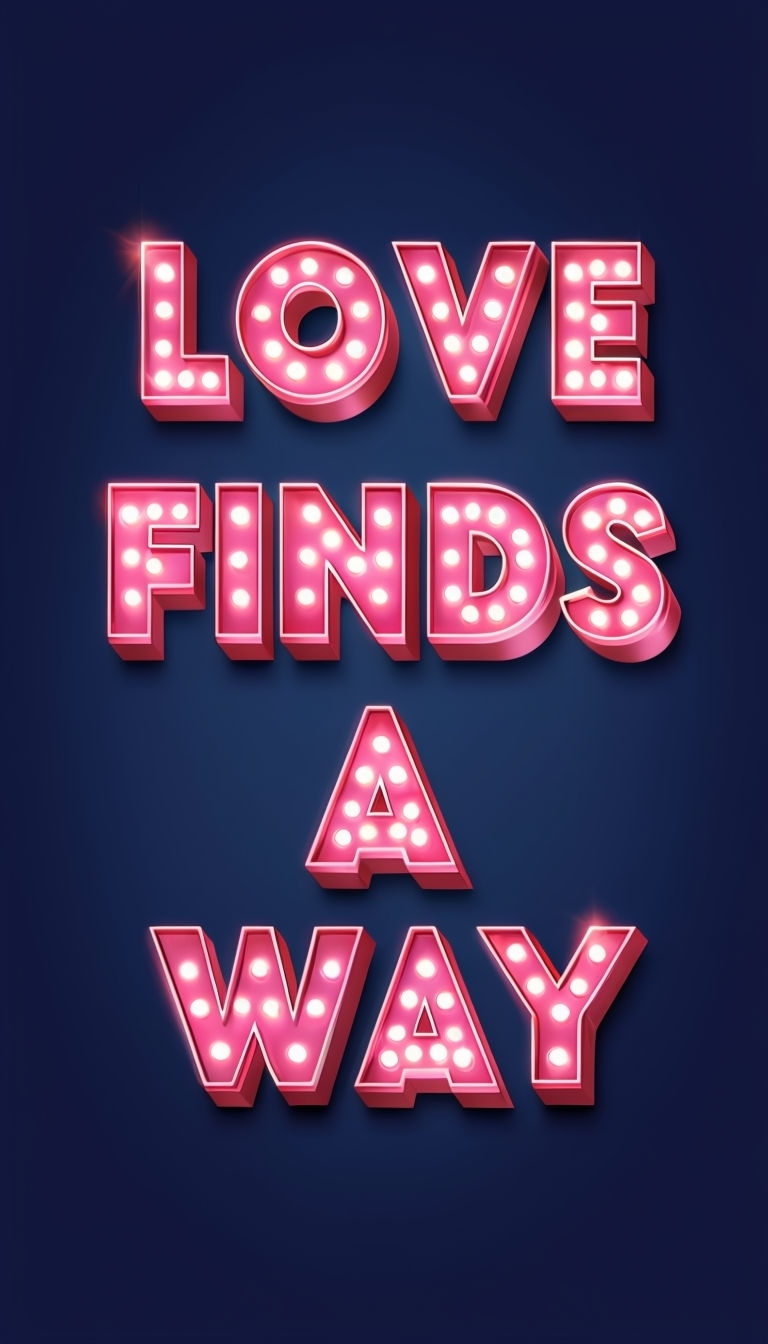 Vibrant Love Finds A Way Neon Text Art Poster