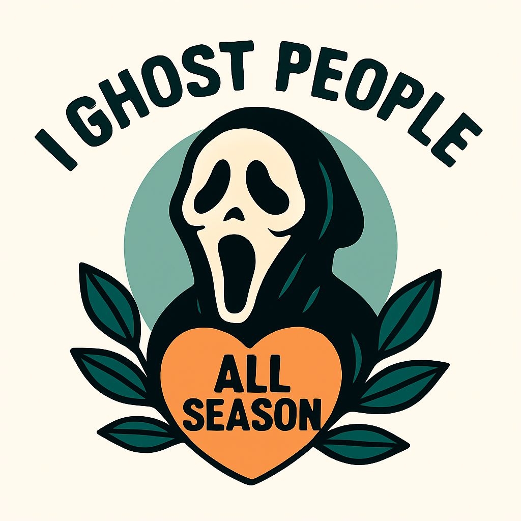 I Ghost People Cartoon Ghostface Illustration Sticker