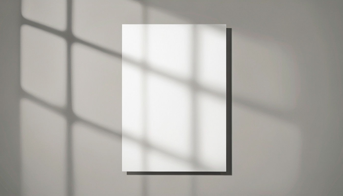 Minimalist Blank White Paper Mockup with Soft Shadows