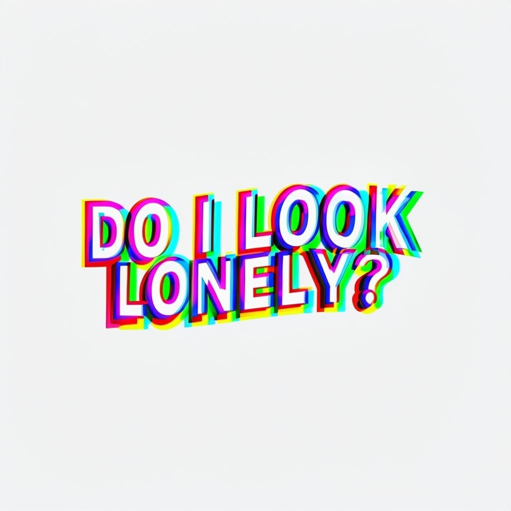 Vibrant Neon 'Do I Look Lonely?' Typography Mug