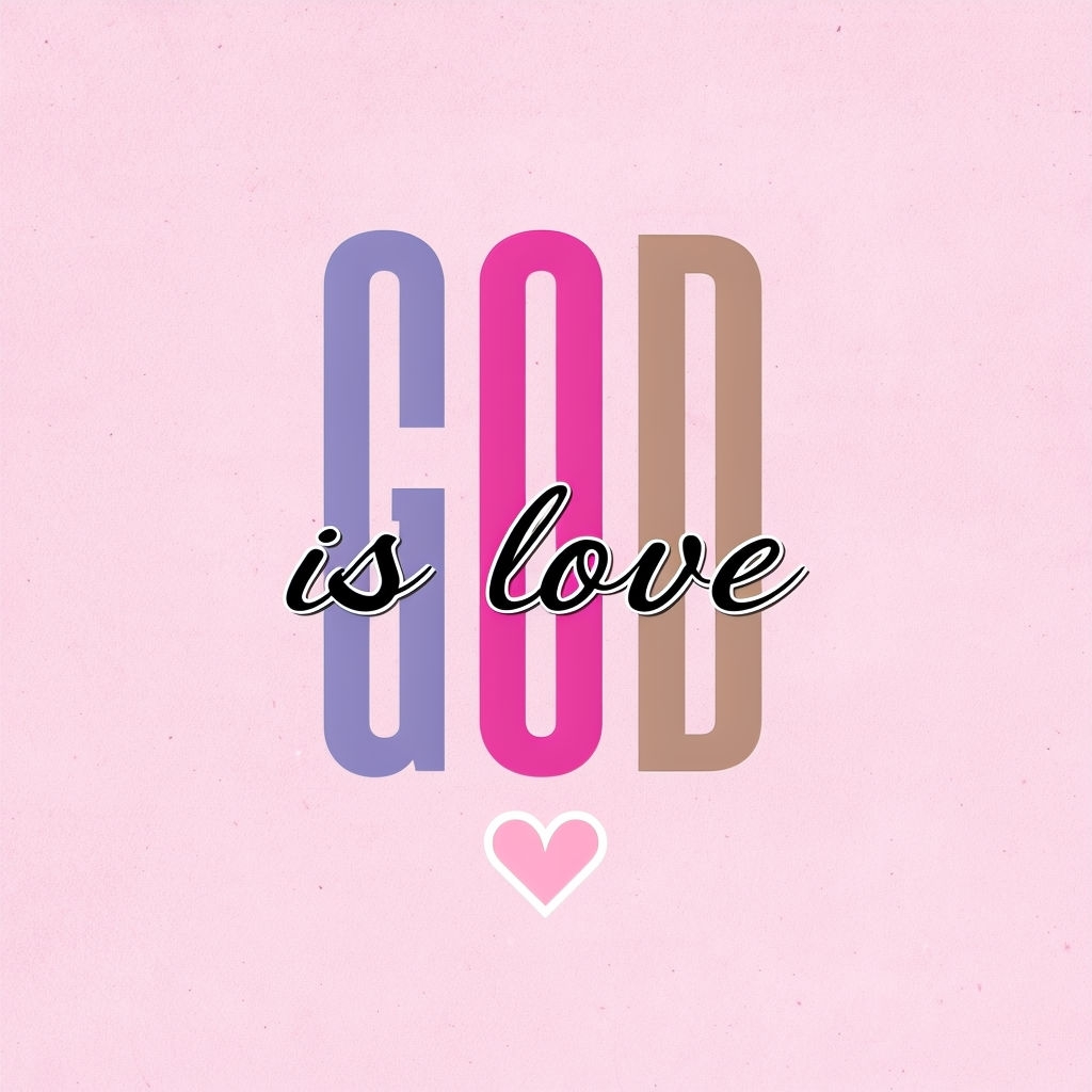 God is Love Minimalist Typography Graphic for Hats