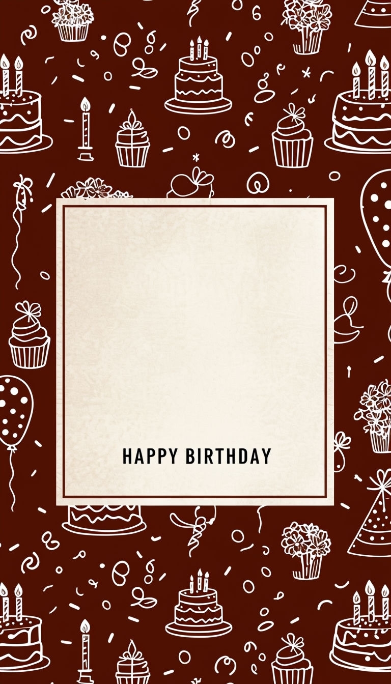 Vintage Birthday Celebration Card Design for Social Media Post