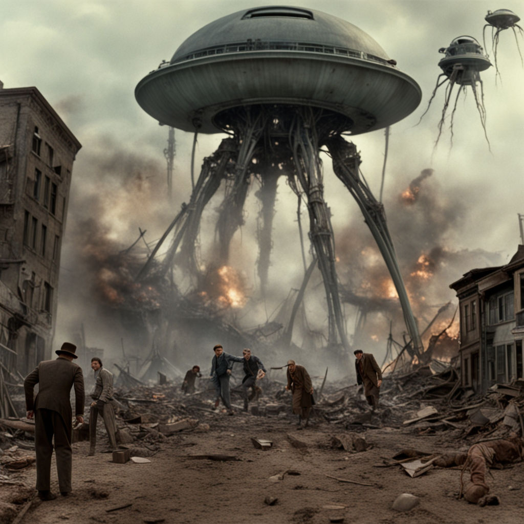 Prompt: A scene from the movie war of the worlds

