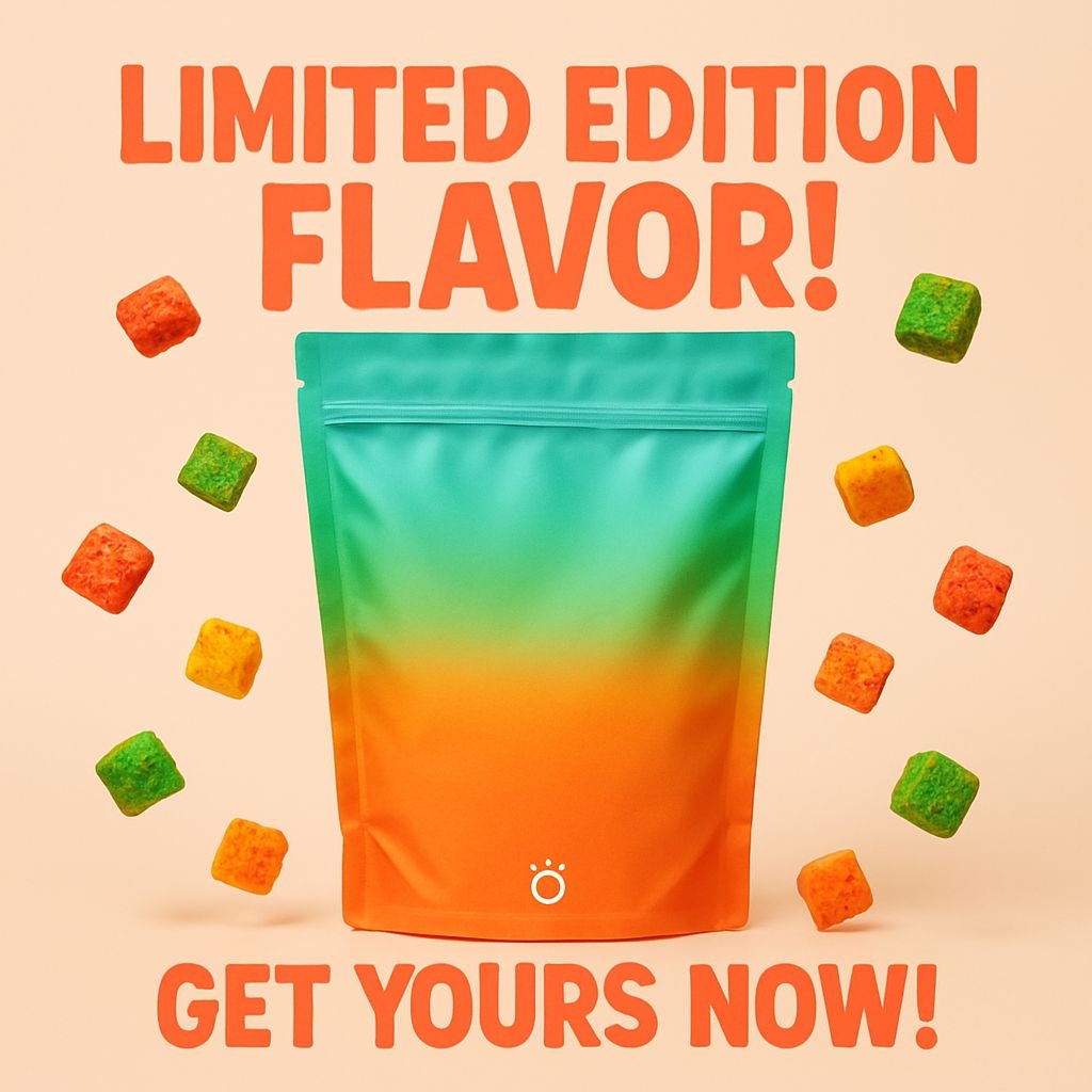 Vibrant Teal to Orange Gradient Snack Bag Advertisement Ads