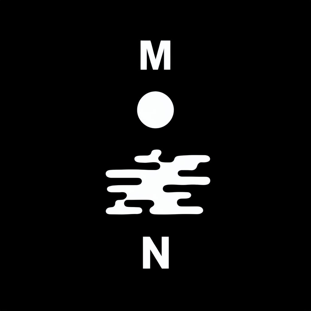 Minimalist Moon Graphic with Bold Letters T-Shirt