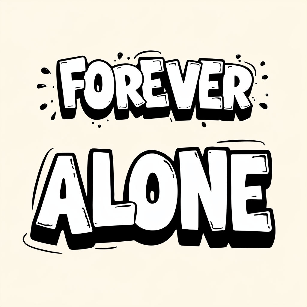 Bold Forever Alone Minimalist Typography T-Shirt