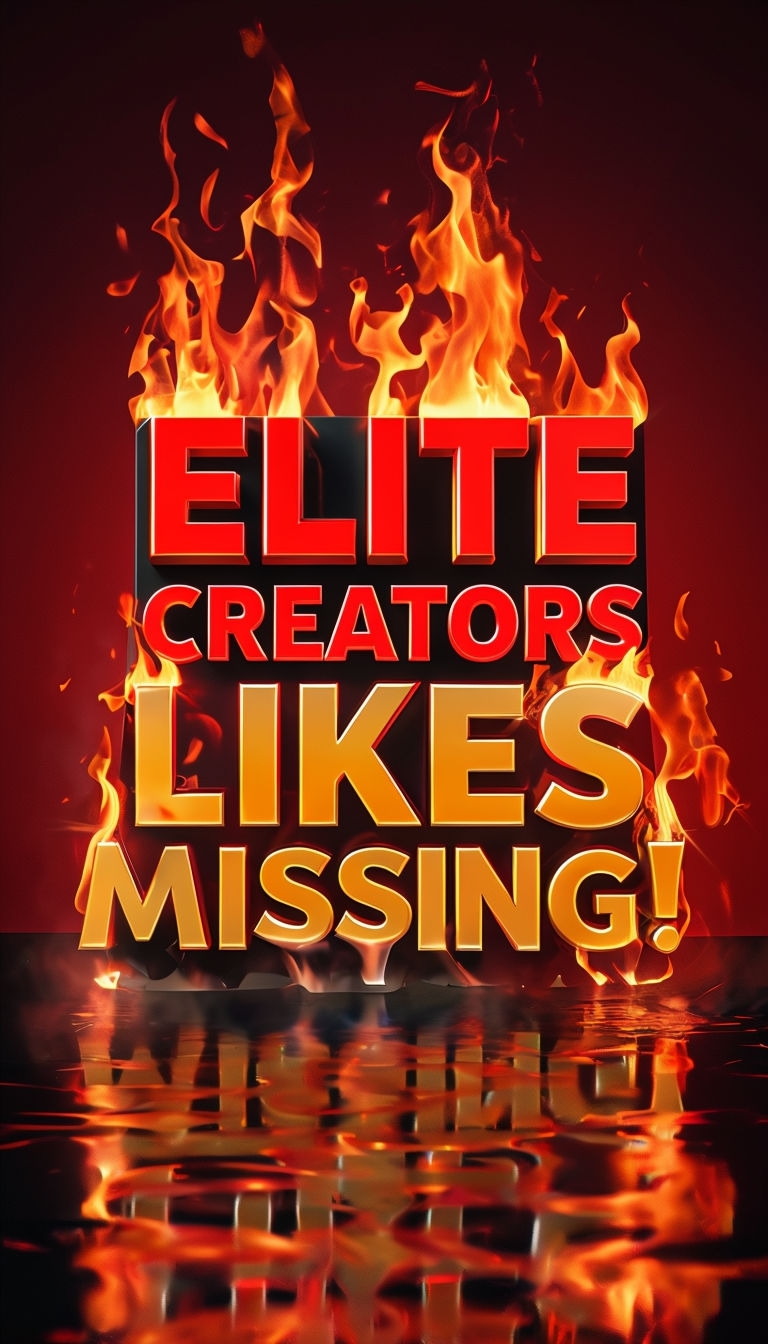 Dramatic Fire-Engulfed Elite Creators Text Art Poster