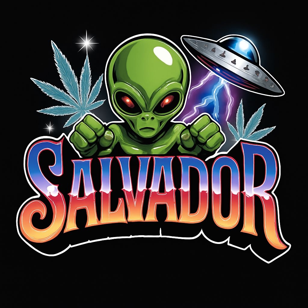 Vibrant Cartoon Alien and UFO Graphic T-Shirt