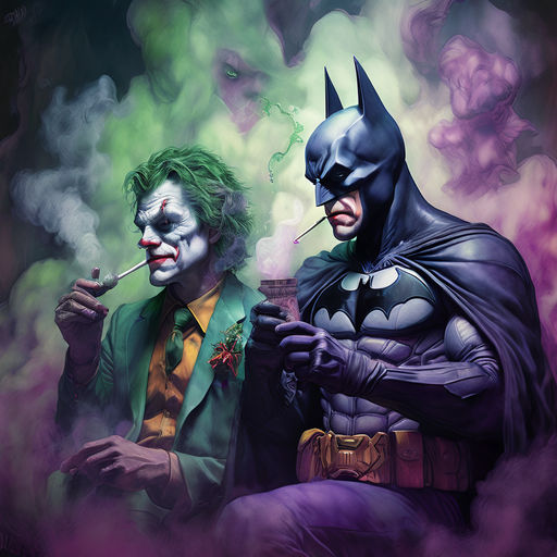 Batman and Joker smoke cannabis by Ati Work1 - Playground